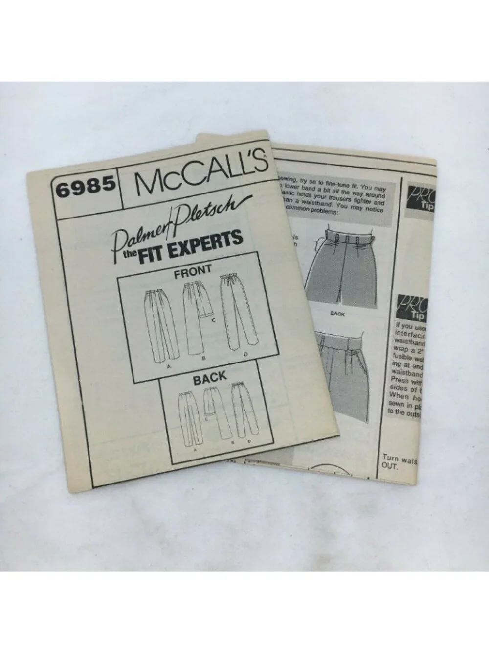 McCalls Perfect Fit Trouser 6985 Palmer Pletsch Pants Shorts Misses Womens 12